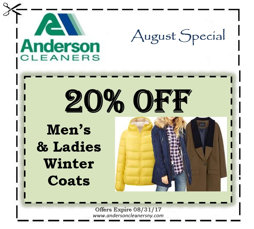 Anderson Cleaners' Monthly Coupons